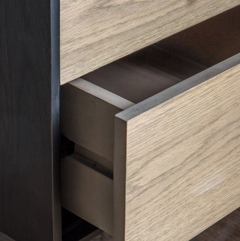 Carbury Black Desk with 2 Drawers