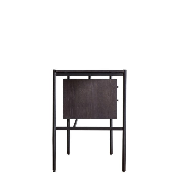 Carbury Black Desk with 2 Drawers