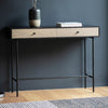 Carbury Wooden 2 Drawer Console Table Black Frame