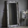 Carved Vintage Louis Full Length Leaner Mirror Silver