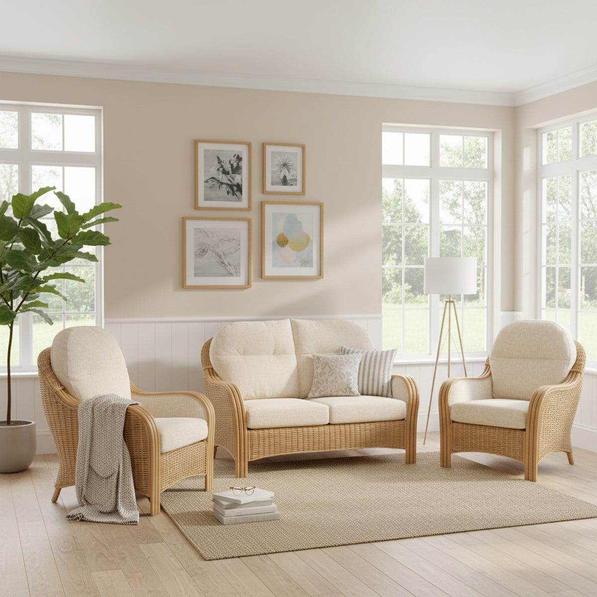 Centurion Sustainable Rattan 2-Seater 3pc Sofa Suite