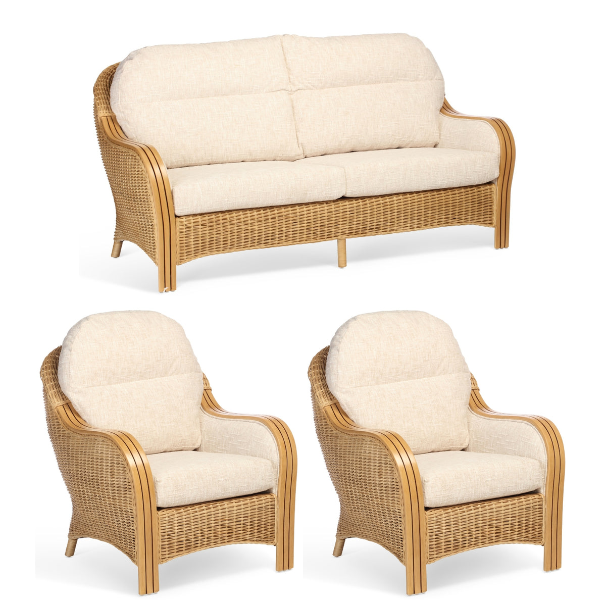 Centurion Sustainable Rattan 3-Seater Sofa Suite