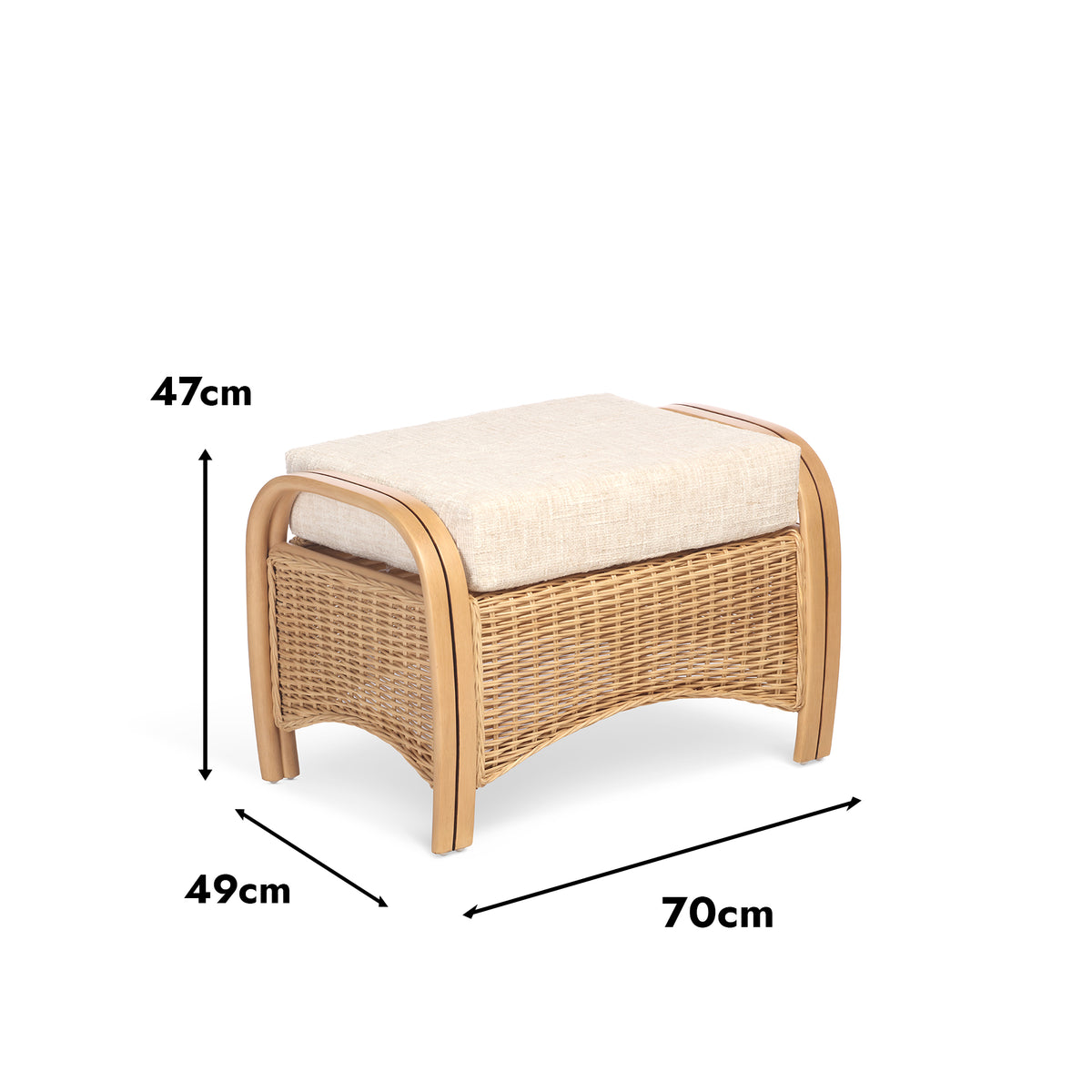 Desser Centurion Rattan Footstool - Modern Natural Beige