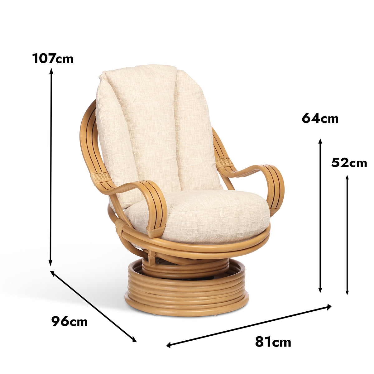 Vale Light Oak Swivel Rocker Chair