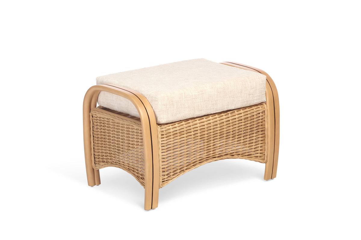 Desser Centurion Rattan Footstool - Modern Natural Beige