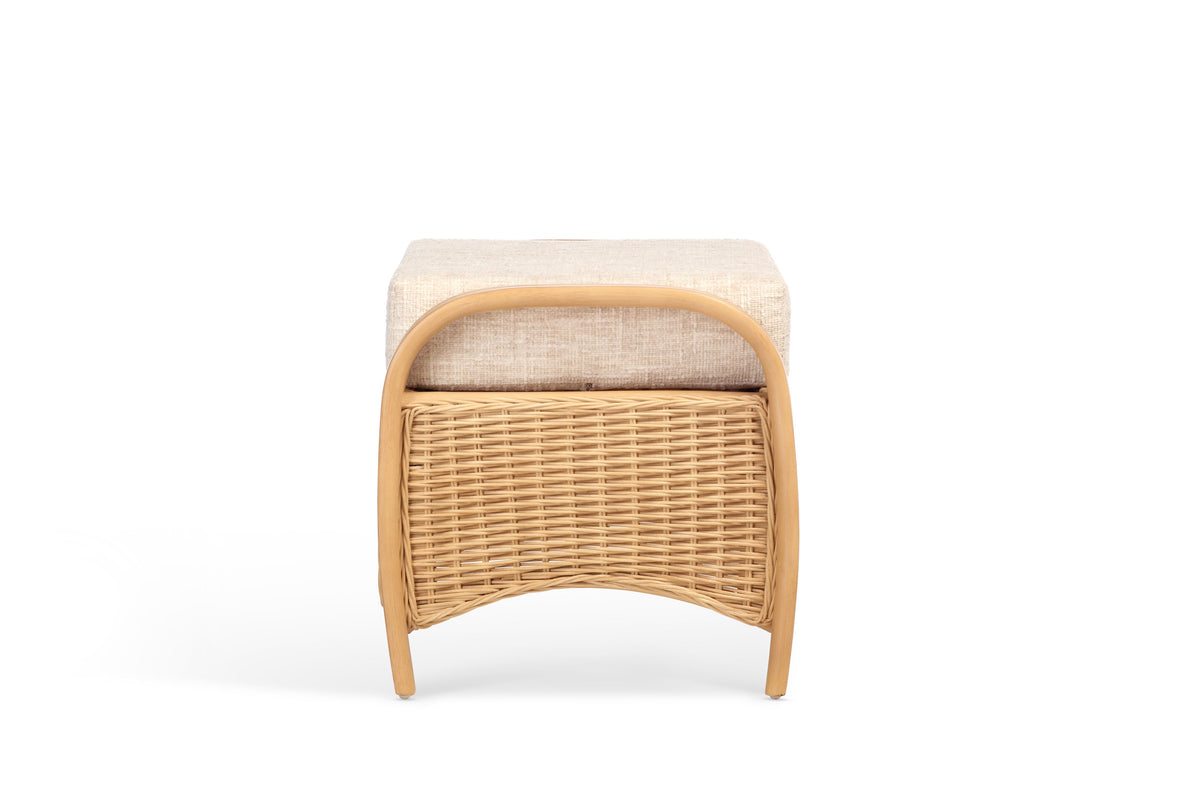 Desser Centurion Rattan Footstool - Modern Natural Beige