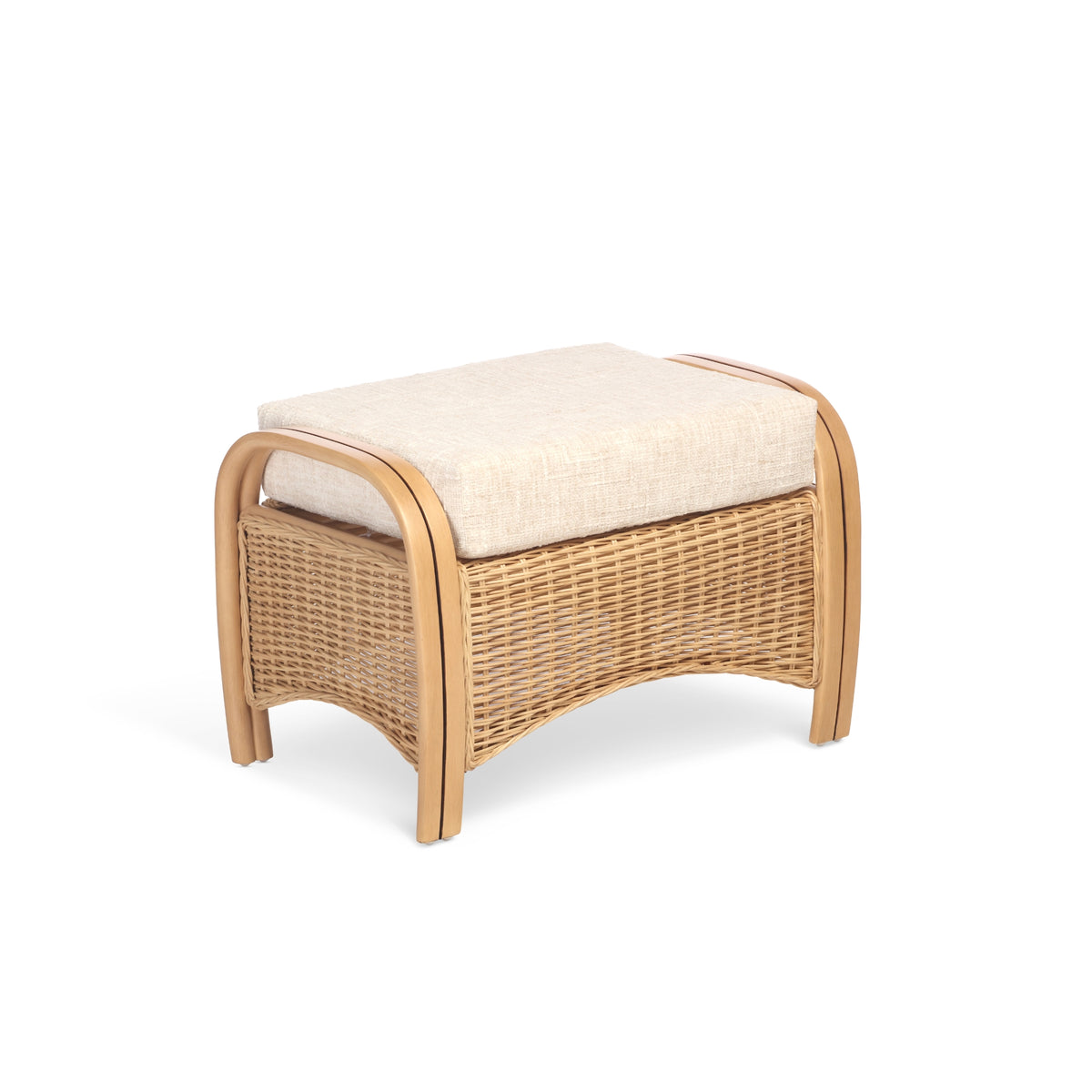 Desser Centurion Rattan Footstool - Modern Natural Beige