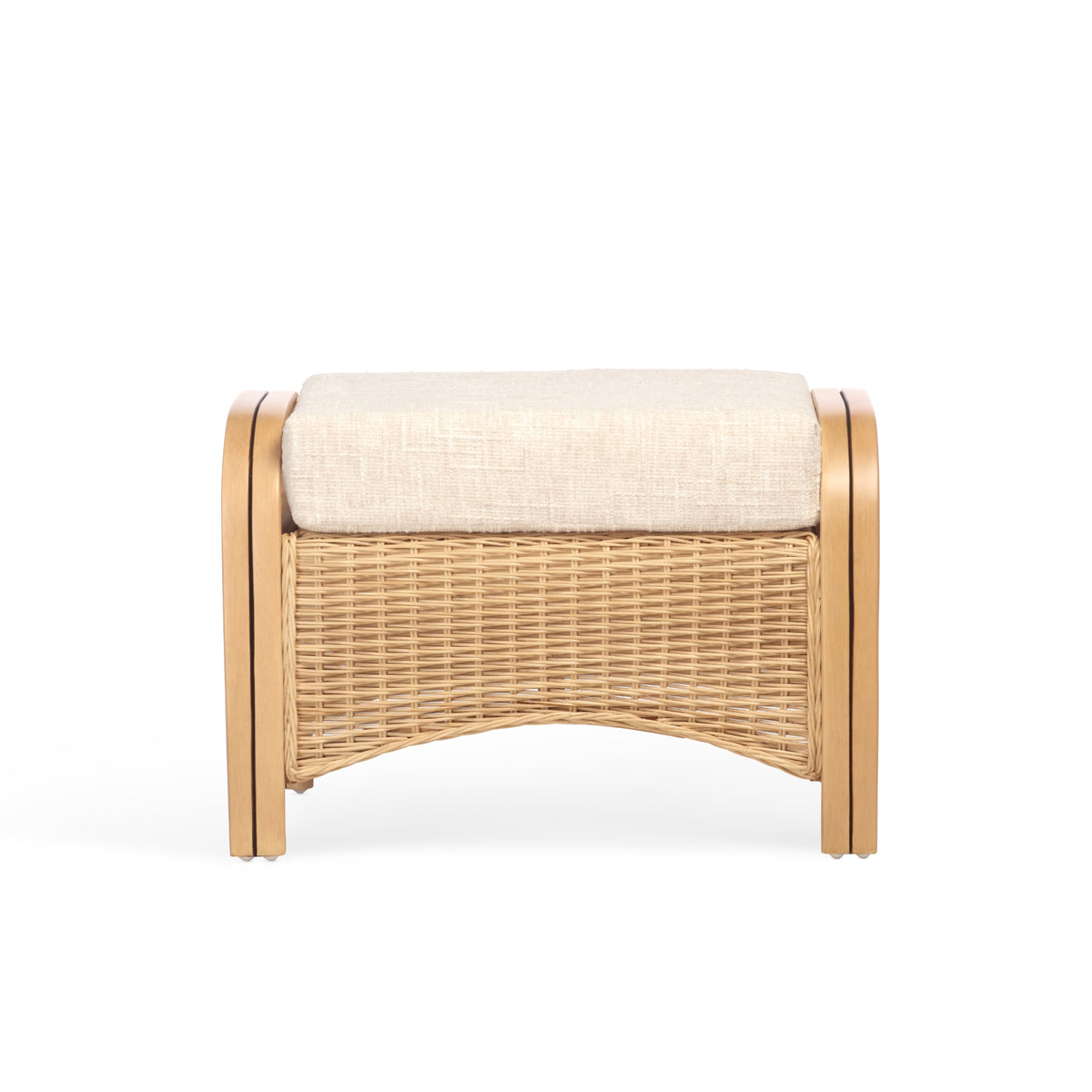 Desser Centurion Rattan Footstool - Modern Natural Beige