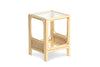 Chelsea Lamp Table - Glass & Rattan