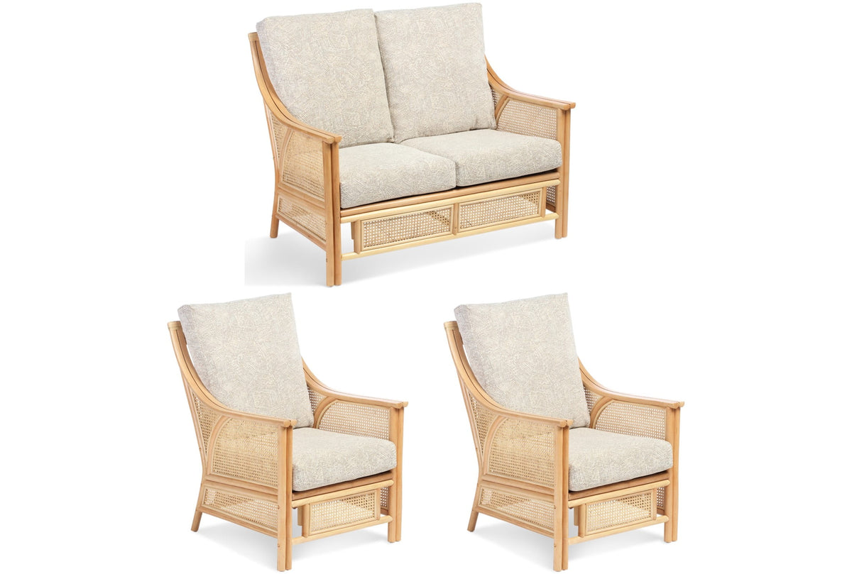 chester natural cane 2 seater suite