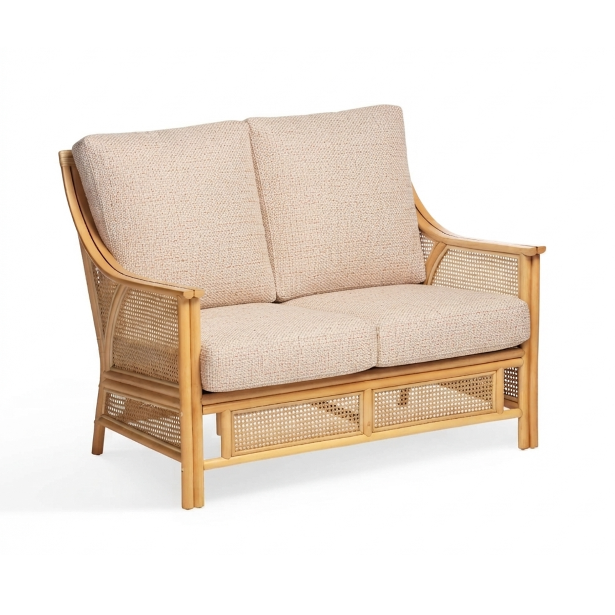 Chester Natural Cane 2-Seater Sofa in Roma Rose