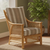 Chester Natural Rattan Cane Chair in Duke Beige Stripe