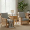 Chester Natural Rattan 2 Armchairs and Lamp Table in Roma Teal
