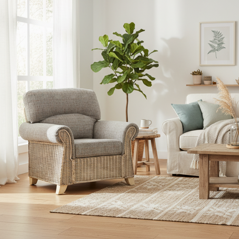 Clifton Armchair in Blush Tweed