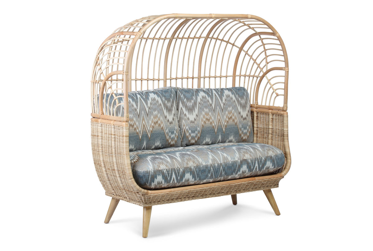 Natural Rattan Cocoon Sofa in Alpine