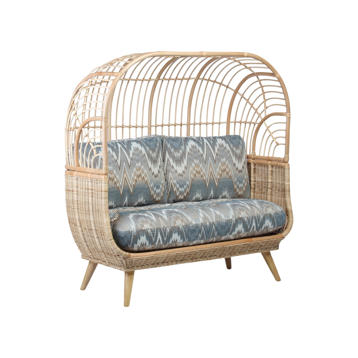 Natural Rattan Cocoon Sofa in Alpine