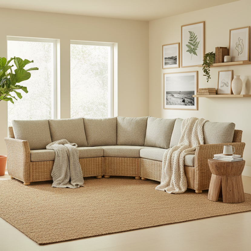 Corsica 4 Piece Corner Sofa in Earth Beige