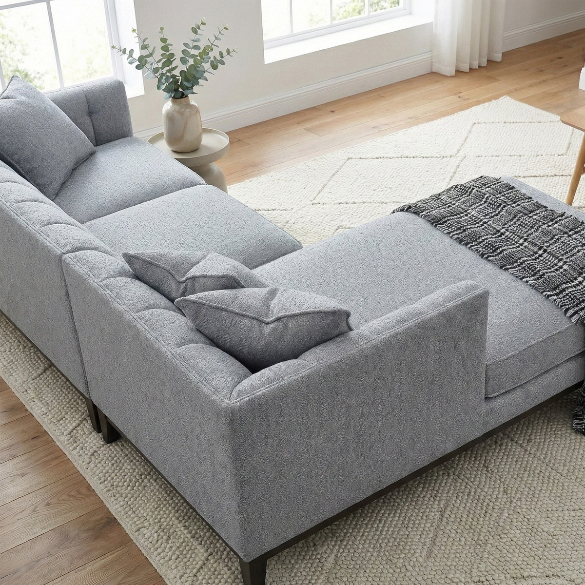 Cortland Left Hand Corner Group in Dolphin Boucle