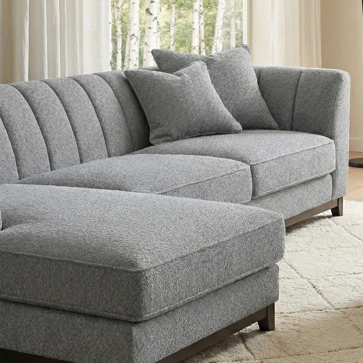 Cortland Left Hand Corner Group in Dolphin Boucle