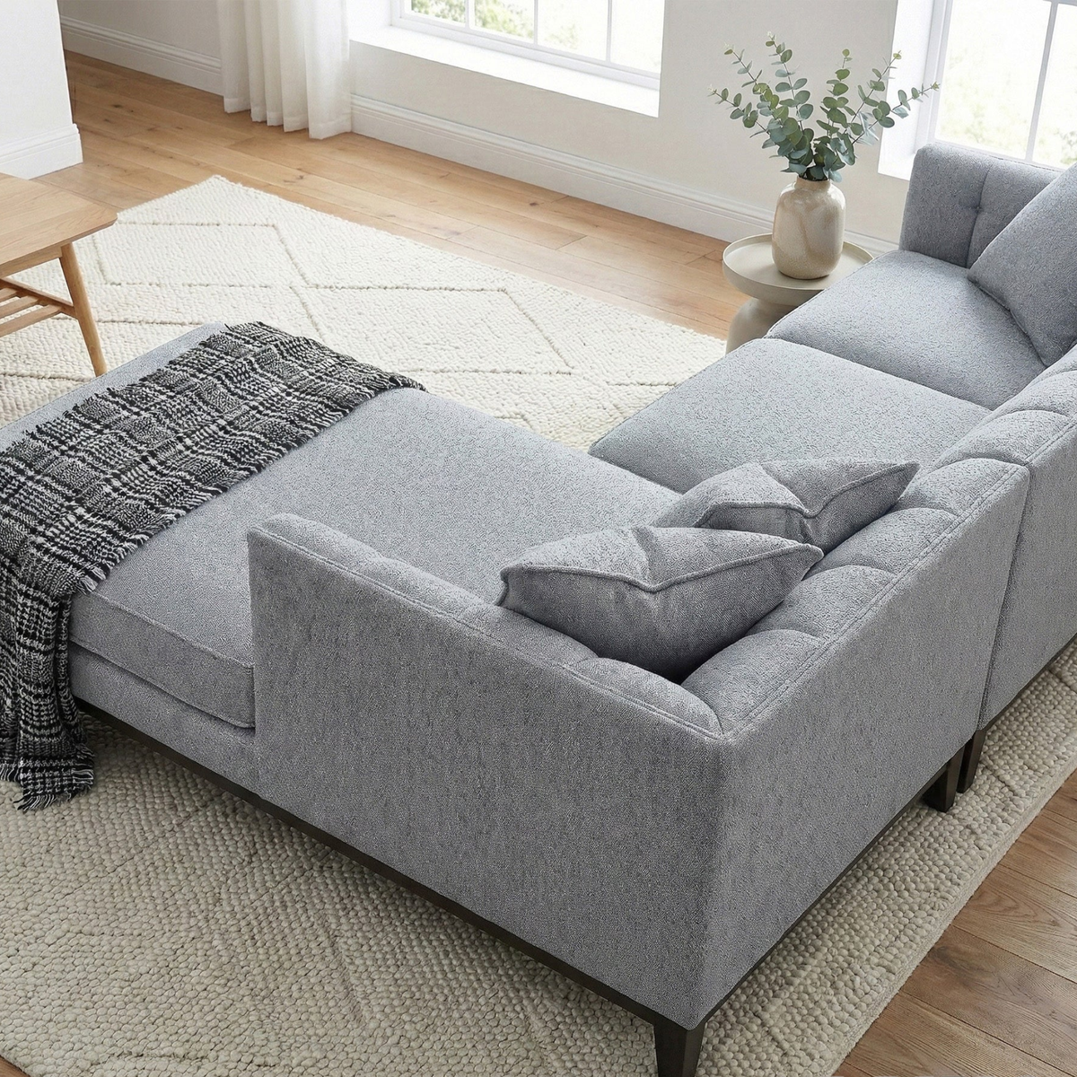 Cortland Right Hand Corner Group in Dolphin Boucle
