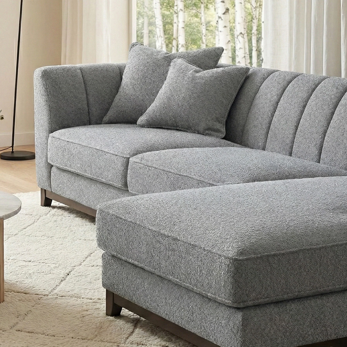 Cortland Right Hand Corner Group in Dolphin Boucle