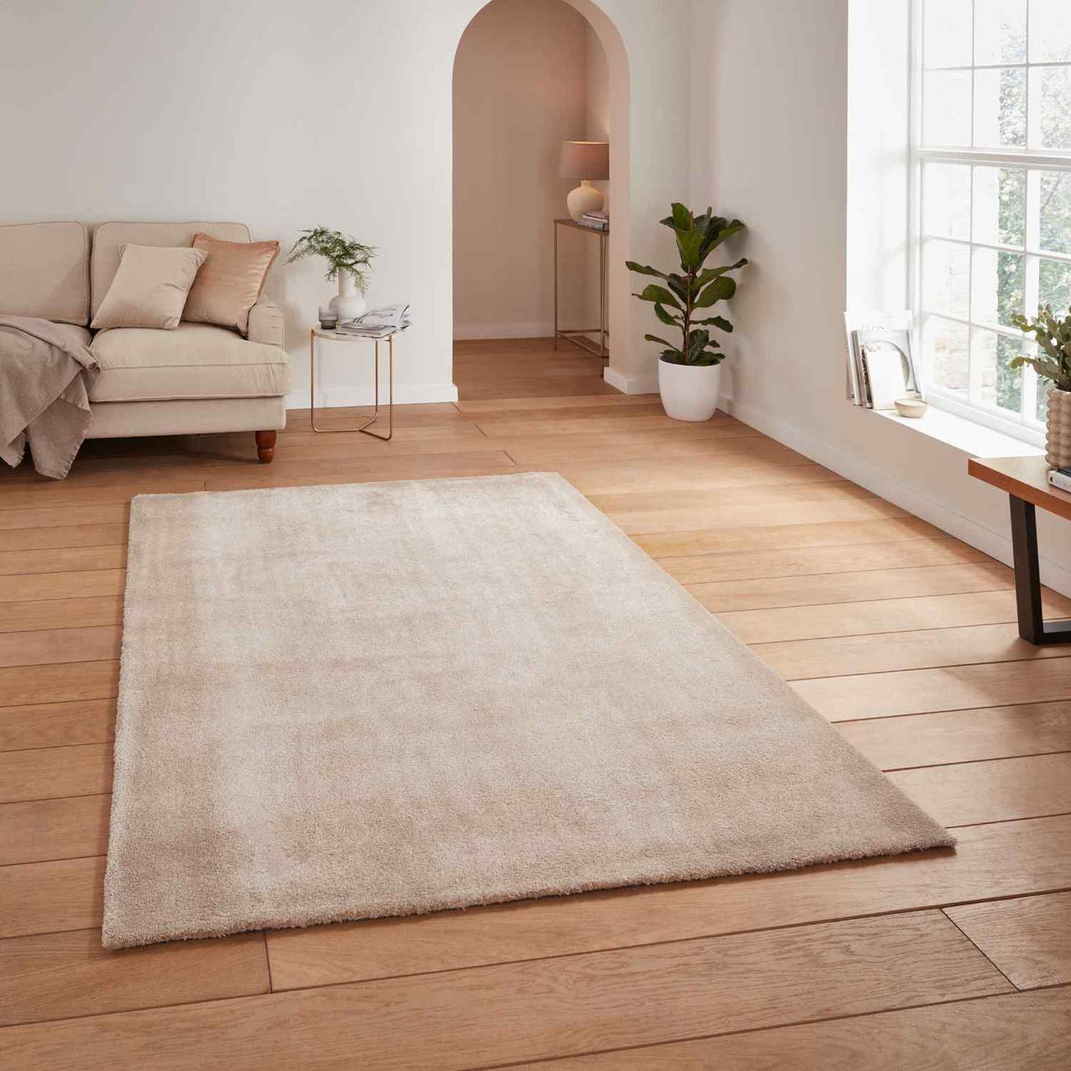 bay washable shaggy rug in beige 3 sizes available