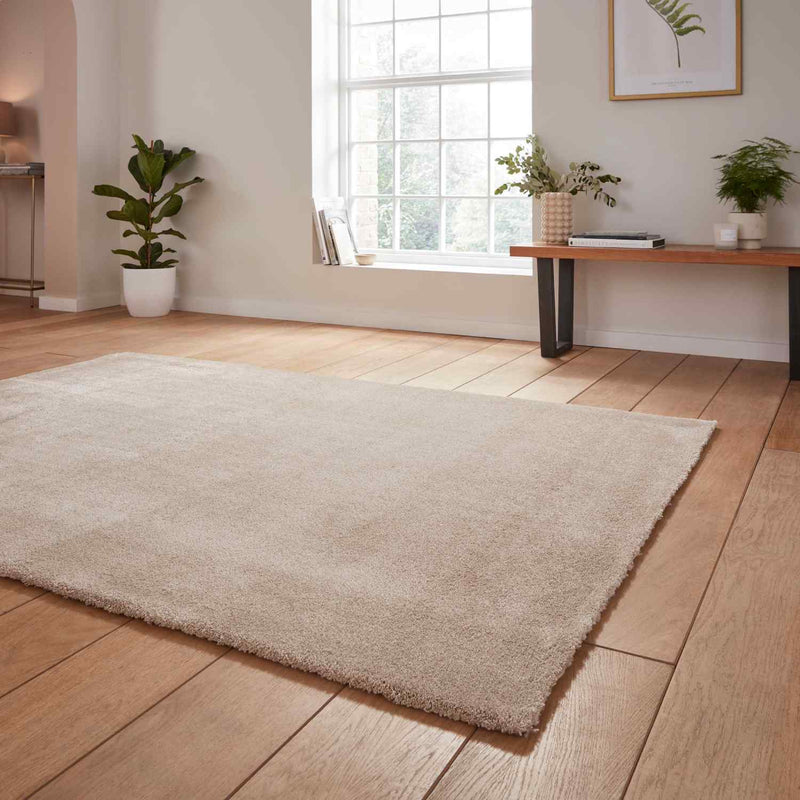 bay washable shaggy rug in beige 3 sizes available