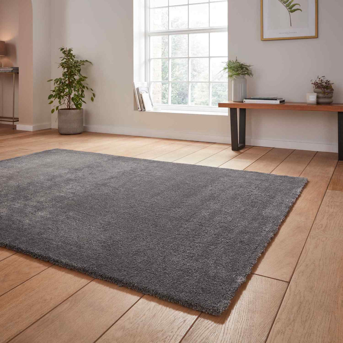 bay washable shaggy rug in beige 3 sizes available