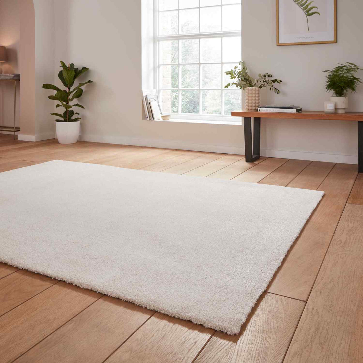 bay washable shaggy rug in beige 3 sizes available