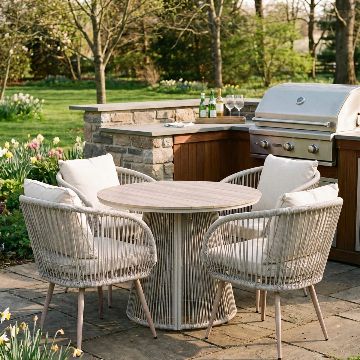 Covea Outdoor Dining Set - Natural - 4 Seater