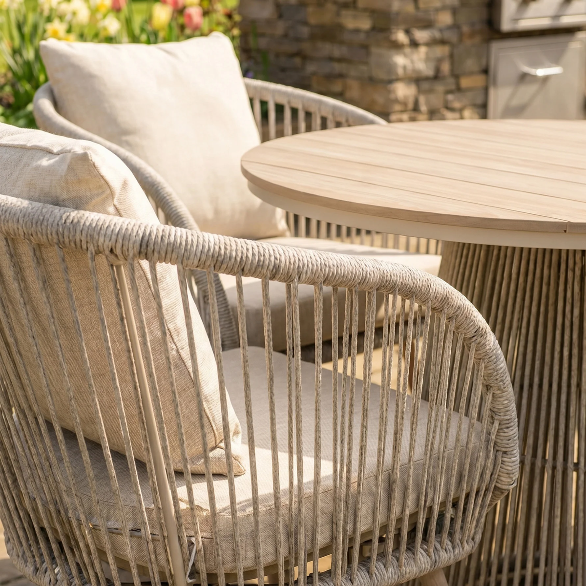 Covea Outdoor Dining Set - Natural - 4 Seater