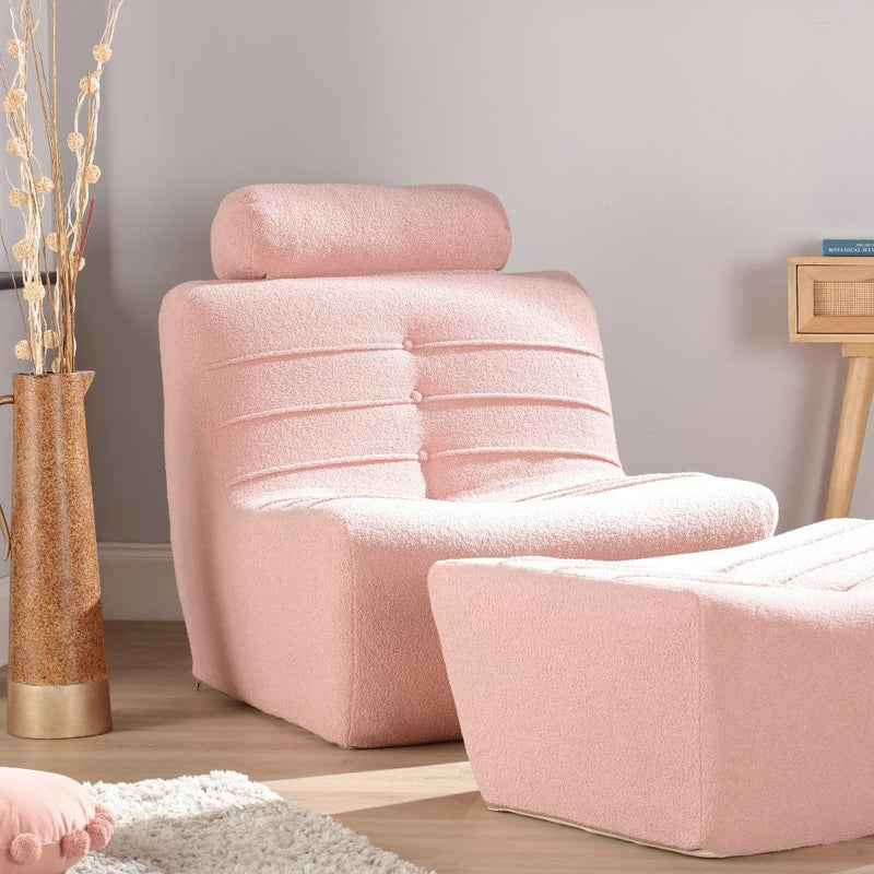 cozy boucle chair uk made pink