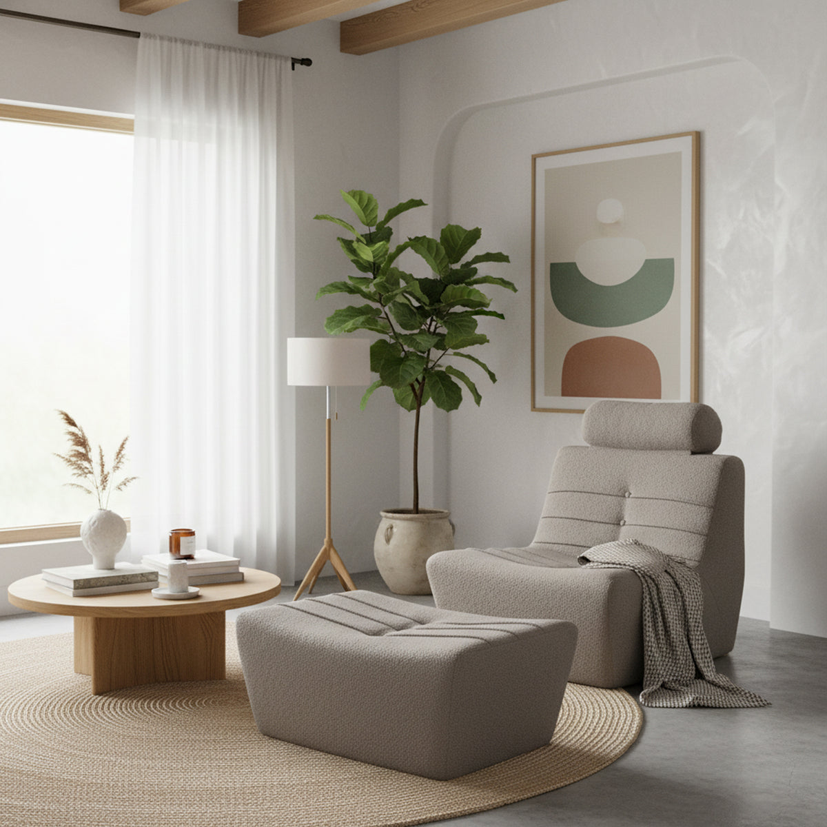 Shadow Grey UK Boucle Lounge Chair