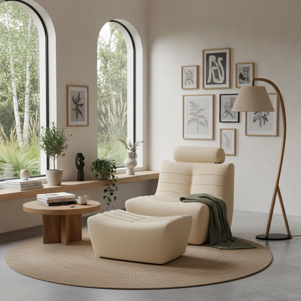 Cream Boucle Chair - UK Crafted