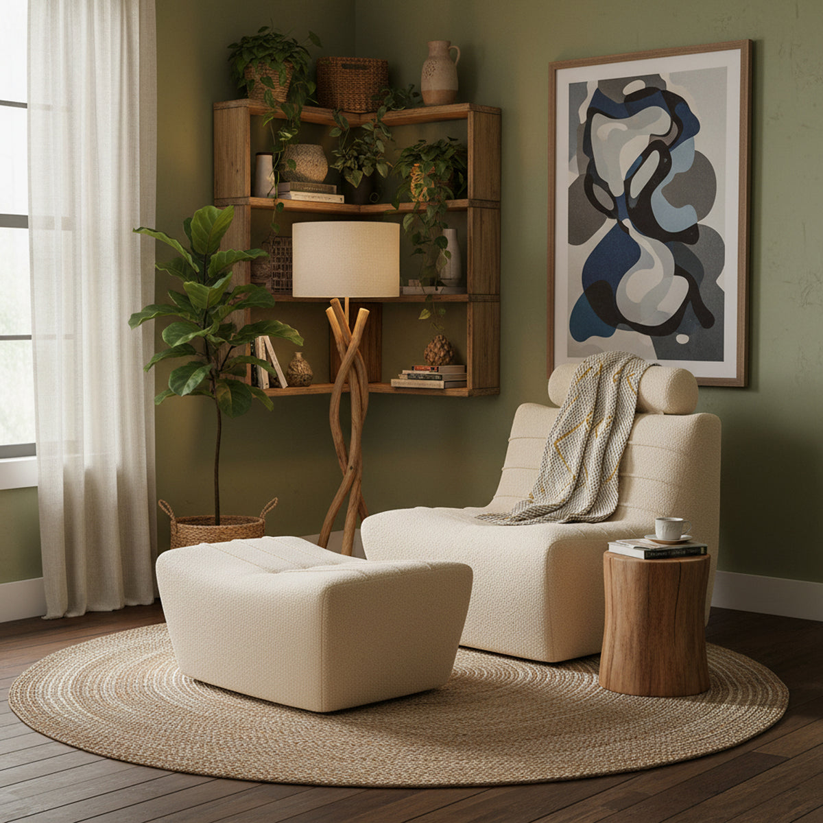 Cream Boucle Chair - UK Crafted