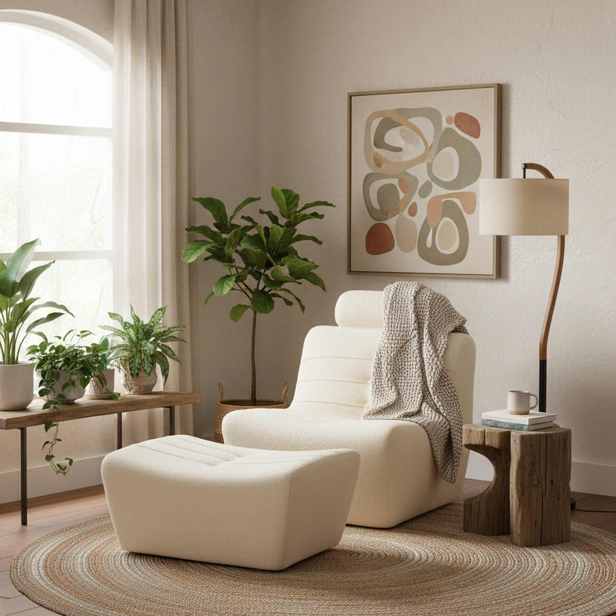 UK Made Vanilla Boucle Armchair