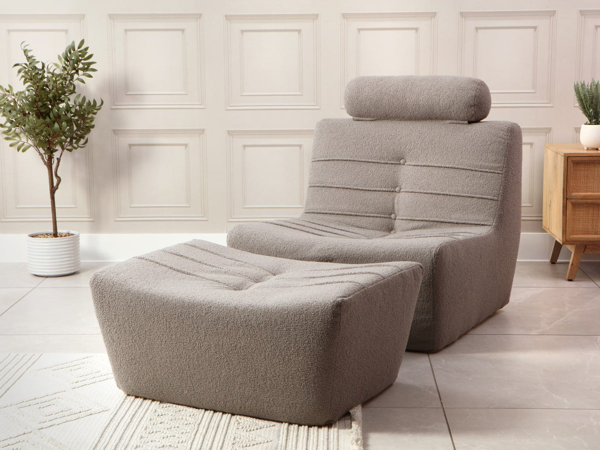 Cozy Boucle Chair UK Made - Shadow Grey