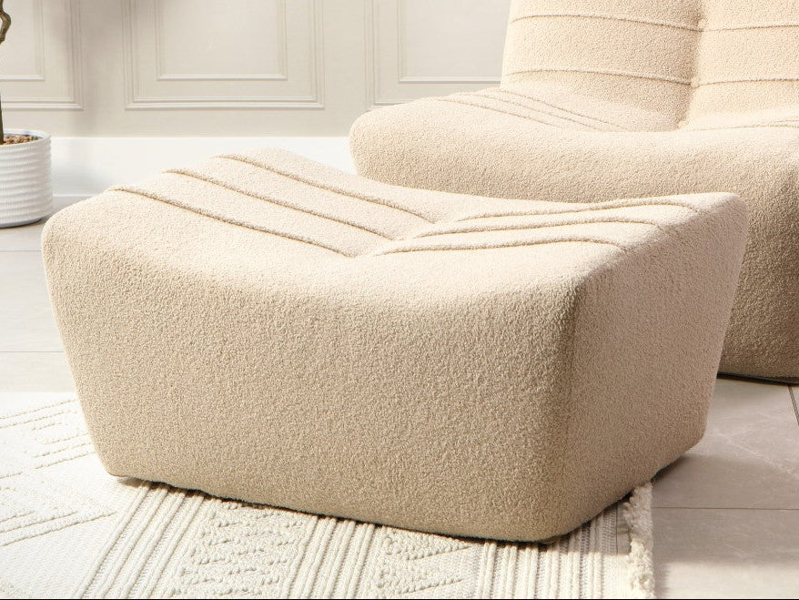 Desser Cozy Cream Boucle Footstool