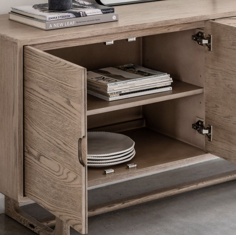 Craft Oak 4 Door Sideboard Cabinet Smoked