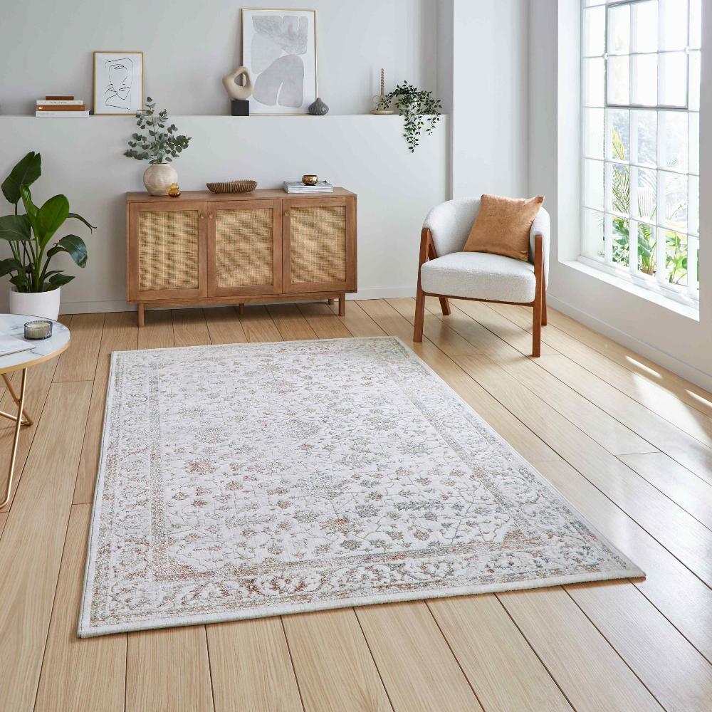 janus flat rug in beige and multi 2 sizes available