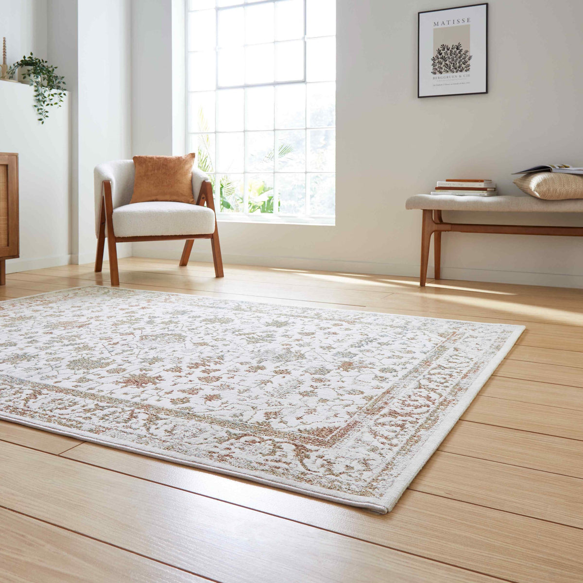 janus flat rug in beige and multi 2 sizes available