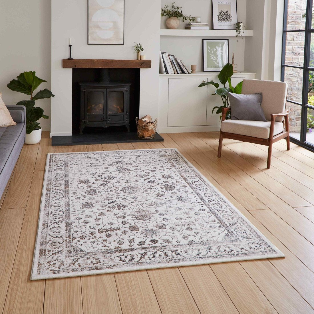 janus flat rug in beige and multi 2 sizes available