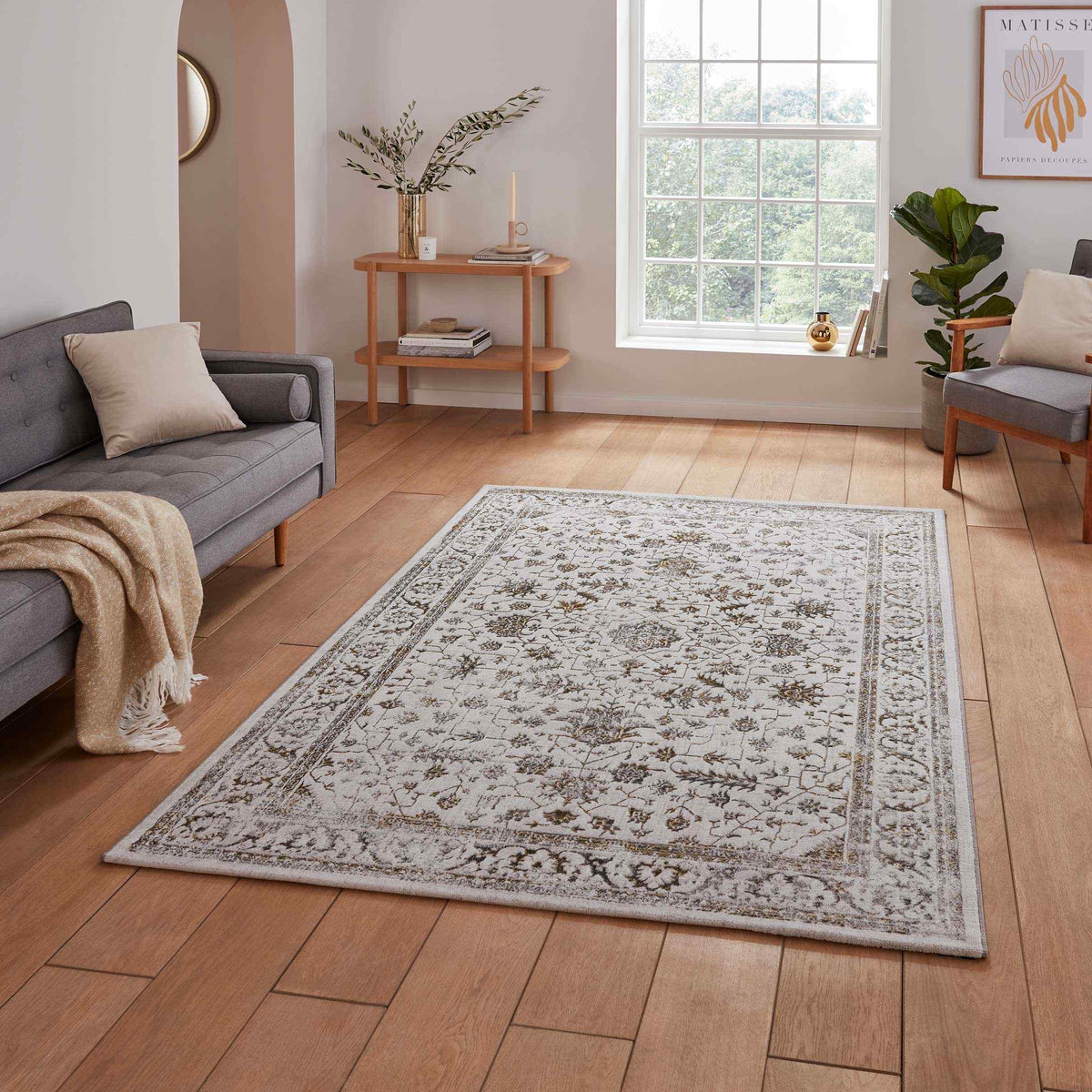 janus flat rug in beige and multi 2 sizes available