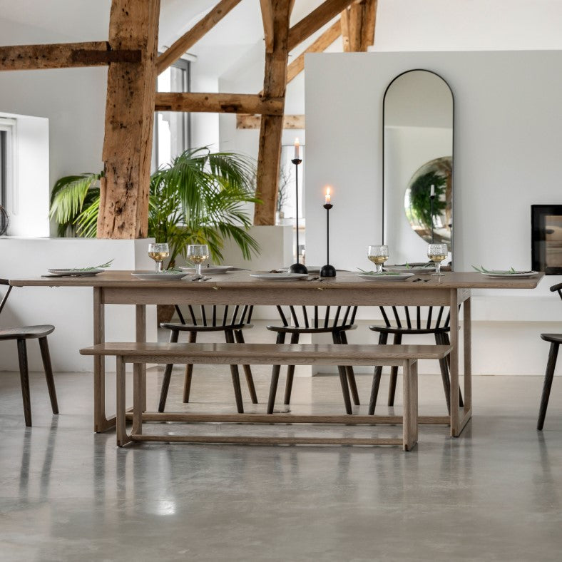 Creswell Extendable Rectangle Dining Table in Smoked