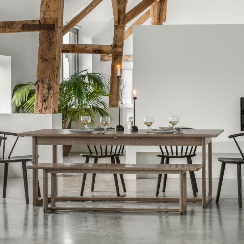 Creswell Extendable Rectangle Dining Table in Smoked