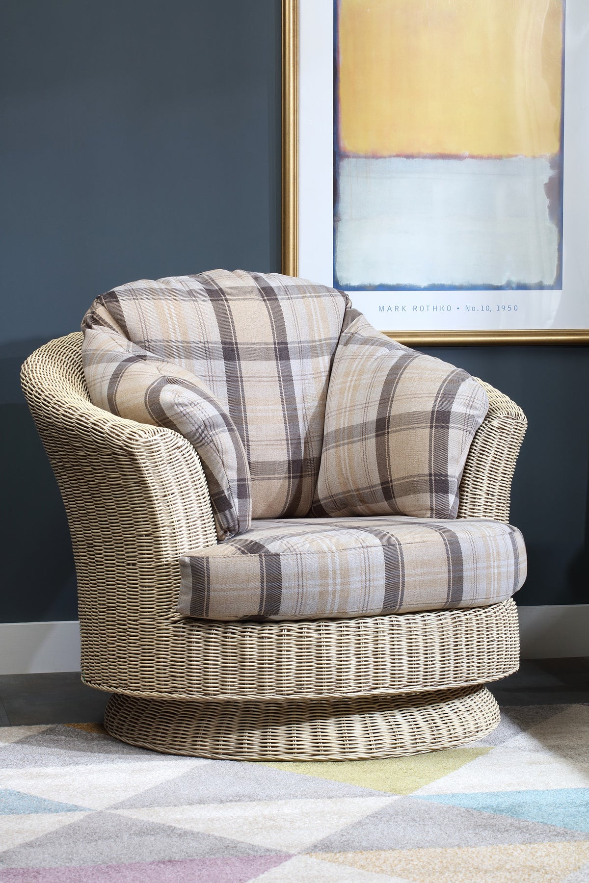 Dijon Natural Wash Lyon Swivel Chair