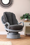 Dijon Grey Wash Deluxe Swivel Rocker Chair