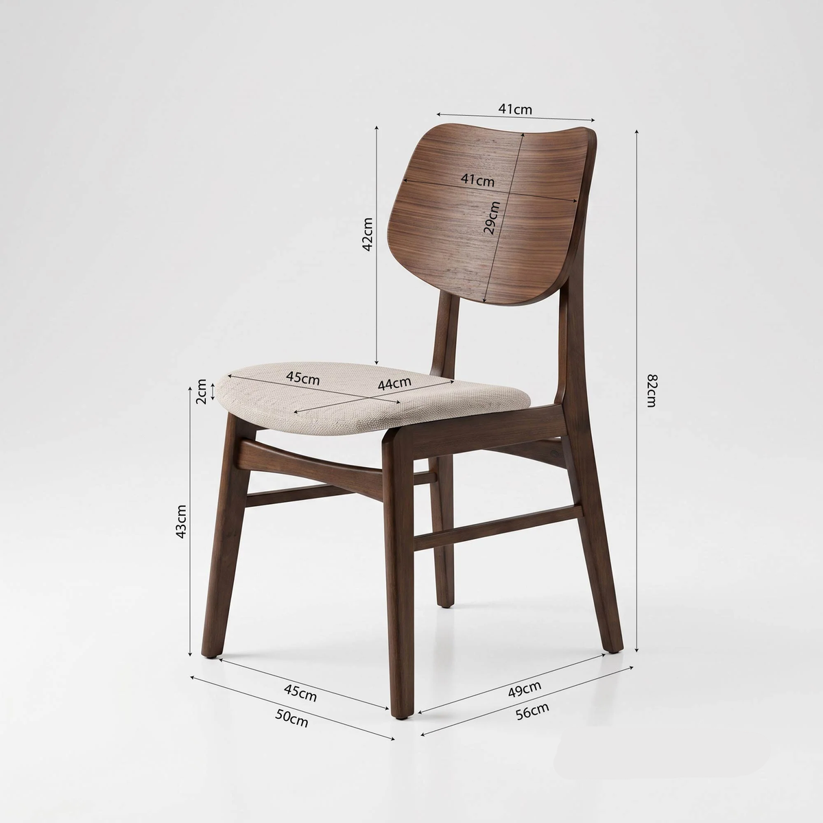 Dalia 150cm Walnut Dining Set – 4-Leg Base Table with 4 Kibano Oatmeal Bouclé Chairs