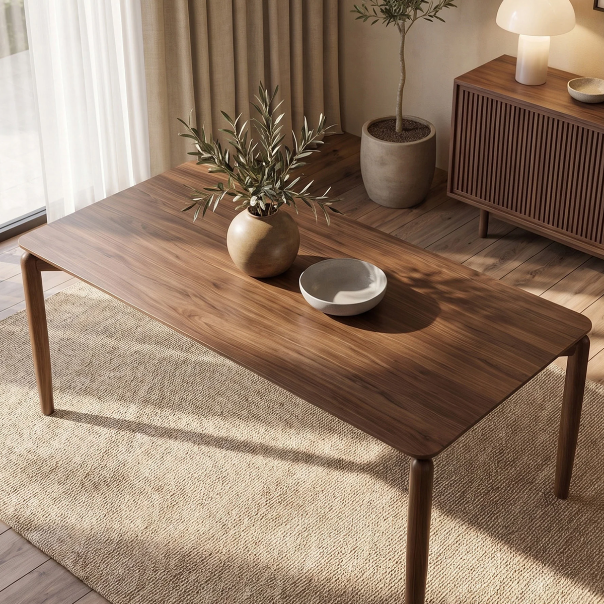 Dalia 150cm Walnut Dining Table - Rectangular 4-Leg Wood Base
