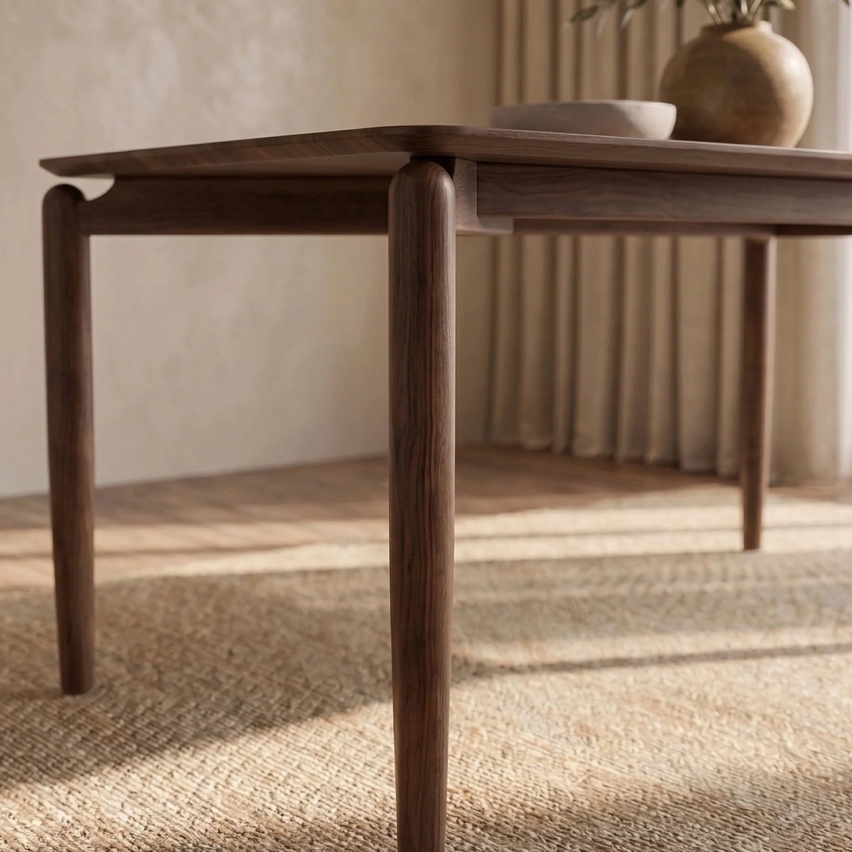 Dalia 150cm Walnut Dining Table - Rectangular 4-Leg Wood Base